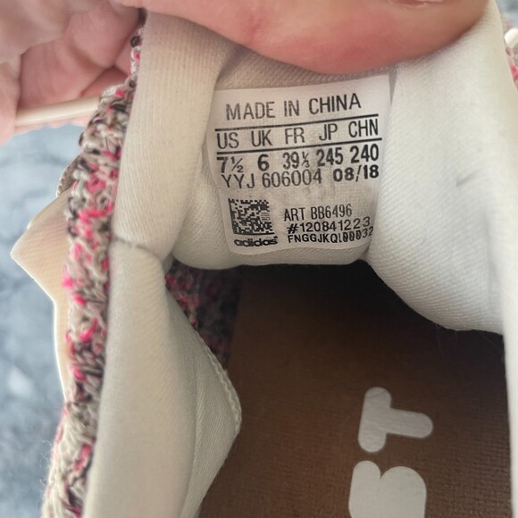 adidas Performance Boost Lace up Running Shoes White Red 7.5 - Picture 9 of 12